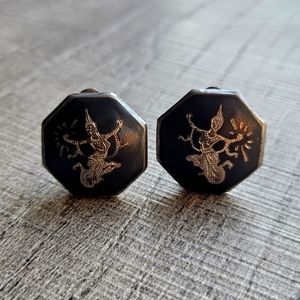 Vintage Sterling Silver Siam Dancer  Earings